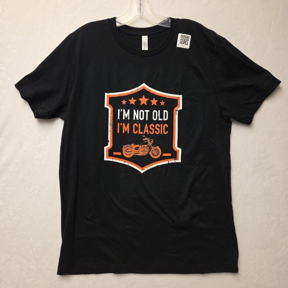 I'm Not Old I'm Classic Mens Black  T Shirt Motorcycle Motorbike Birthday
